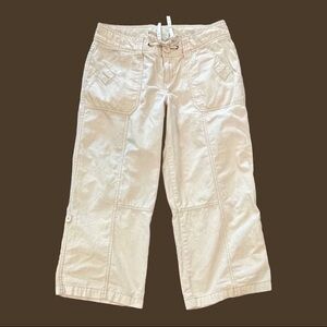AEROPOSTALE Size 7/8 Light Khaki Cropped Cotton Cargo Pants